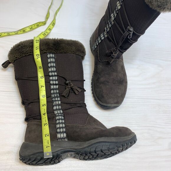 Baffin AMAK 4710-W001 Brown Suede Leather Faux Fur Mid Calf Snow Boots Size 8 - Picture 12 of 12